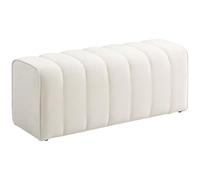 HOMCOM Banc Bout De Lit Banquette Rembourrée 110 x 40 x 44 cm Crème