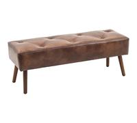 HomCom Banc bout de lit capitonné Vintage 114x38x42 cm piètement bois Marron effet vieilli