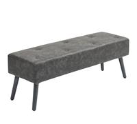 HOMCOM Banc Bout de lit Vintage piètement Bois 114 x 38 x 42 cm Gris