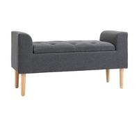 HOMCOM Banc de rangement Chesterfield capitonné 116x44x58 cm tissu polyester toucher lin Gris foncé