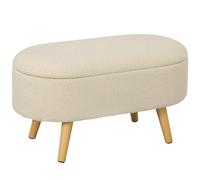 HOMCOM Banc de chambre rangement rembourré couvercle blanc crème