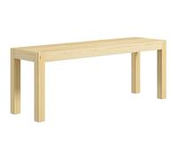 HOMCOM Banc de Cuisine en Bois Massif 2 Places, Banc de Salle à Manger, 120 x 33 x 45 cm, Charge 240 Kg, Style campagnard, pour Cuisine, Salle à Manger, Salon, Bois Naturel