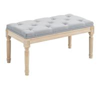 HOMCOM Banc de lit 80 cm - Banc capitonné pour Chambre à Coucher, Couloir, Salon - Gris Clair