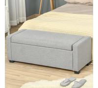 HOMCOM Banc de Lit avec Espace de Rangement en Tissu, 120x50x44cm - Gris