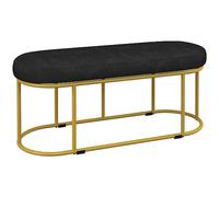 HOMCOM Banc de lit, banc rembourré avec aspect velours, pour chambre à coucher, salon, charge jusqu'à 200 kg, acier, bleu, 100 x 37 x 43 cm