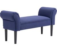 HOMCOM Banc de lit, banc rembourré, banc, banc d'entrée pour chambre à coucher, charge maximale 130 kg, tissu à voile, bleu, 102 x 36 x 51 cm