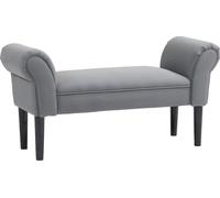 HOMCOM Banc de lit, banc rembourré, banc, banc d'entrée pour chambre à coucher, supporte jusqu'à 130 kg, tissu à voile, gris foncé, 102 x 36 x 51 cm