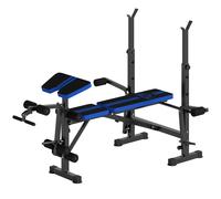 HOMCOM Banc de Musculation avec Dossier Réglable et Support de Barre Réglable pour Entraînement à Domicile Salle de Sport Noir