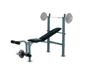 HOMCOM Banc de musculation Fitness banc d'haltérophilie entrainement complet dossier réglable curler