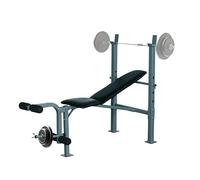 HOMCOM Banc de musculation Fitness banc d'haltérophilie entrainement complet dossier réglable curler