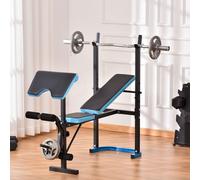 HOMCOM Banc de musculation multifonction réglable inclinable pour fitness complet acier 155 x 56,5 x 120 cm noir