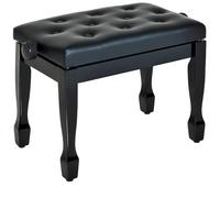 HOMCOM Banquette Piano Tabouret Siege Hauteur reglable Noir Bois revêtement synthétique