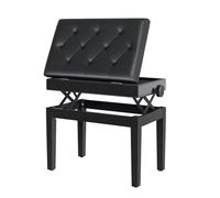 HOMCOM Banquette tabouret siège pour piano hauteur réglable 55L x 33l x 48-58H cm coffre de rangement interne assise revêtement synthétique capitonné bois noir Noir G