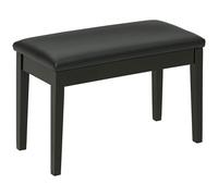 HOMCOM Banc de Piano Classique, Tabouret rembourré en Cuir synthétique avec Pieds en Bois d'hévéa et Compartiment de Rangement pour Musique, Noir