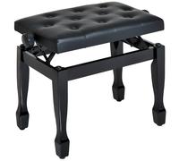 HOMCOM Banc de piano régalable, banc de clavier, assis confortable en bois,charge 200kg, synthétique noir Aosom France