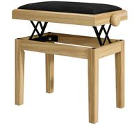 HOMCOM Banc de Piano Réglable 45-56 cm, Banc de Clavier, Bois Naturel