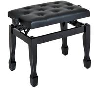 HomCom Banquette de piano réglable en hauteur bois siège rembourré PU revêtement synthétique noir
