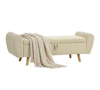 HOMCOM Banc de Rangement 73 L Bout de Lit 150 x 45 x 51 cm Beige