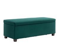 HOMCOM Banc de Rangement 84L Pouf Velours Côtelé 112 x 42 x 40 cm Vert | Bout de Lit, Coffre de Rangement, Repose-Pieds, avec Couvercle, pour Salon Chambre Entrée