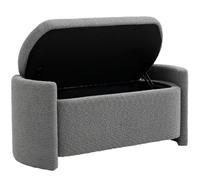HOMCOM Banc de Rangement avec Couvercle, Gris 105x44x45.5 cm | Banc de rangement rembourré, velours teddy, pour salon et chambre.