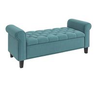 HOMCOM Banc de Rangement Bout de Lit avec Accoudoirs 126x48,5x57 cm Vert