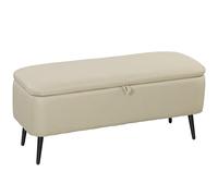 HOMCOM Banc de Rangement Bout de Lit en Tissu 101 x 38,5 x 44,5 cm Beige