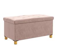 HomCom – Banc de rangement pliable 76×38×38 cm, 67 L, capacité 120 kg, avec couvercle – Rose