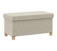 HOMCOM Banc de Rangement, Bout de lit, Pliable, 76 x 38 x 38 cm, Volume 67 L, capacité de Charge 120 kg, avec Couvercle, pour Chambre, Couloir, Salon, crème