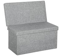 HOMCOM Banc de Rangement Chambre avec Dossier 76x50x73cm Gris