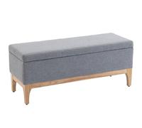 HOMCOM Banc de Rangement, Coffre de Rangement avec Couvercle Amovible Style scandinave, Bout de lit en Tissu Lin, 110 x 39 x 45 cm, Gris