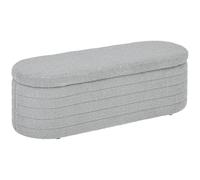 HOMCOM Banc de rangement en tissu non tissé avec pieds en bois pour chambre à coucher, salon, couloir - 116 x 41 x 40,5 cm - Gris clair
