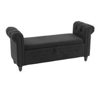 HOMCOM - Banc de rangement - Lin (100% polyester) - 146.5x49x72cm - noir