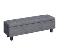 HOMCOM Banc de Rangement Rembourré 138x40x45 cm Gris Foncé
