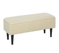 HOMCOM Banc dans un design vintage, banc à chaussures, espace de rangement caché, imitation cachemire, beige + noir