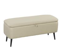 HOMCOM - Banc de rangement - Tissu 100% polyester - 101x38.5x44.5cm - Beige