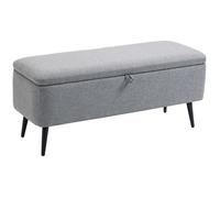 HOMCOM - Banc de rangement - Tissu 100% polyester - 101x38.5x44.5cm - Gris
