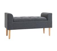 Banquette Coffre Rangement 2 En 1 Style Chesterfield Aspect Lin Gris Gris