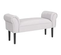 HOMCOM Banc Entrée Bout de Lit Rembourré pour Chambre à Coucher, Tissu à Voile, Gris, 102 x 36 x 51 cm