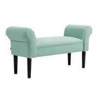 HOMCOM Banc Entrée Bout de Lit Rembourré Tissu à Voile 102x36x51 cm Vert