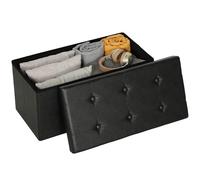 HOMCOM Banc Ottoman de Rangement, 89L PU Leather Folding Foot Rest Stool, End of Bed Bench, Easy Assembly, for Living Room, Bedroom, Entryway, Black