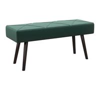 HOMCOM Banc rembourré aspect velours avec motif X et pieds en acier pour chambre à coucher, salon, couloir 100 x 36 x 45 cm Vert