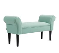 HOMCOM Banc rembourré en toile avec accoudoirs, banc de lit avec cadre en bois, banc à chaussures pour chambre à coucher, salon, couloir, 102 x 36 x 51 cm, vert