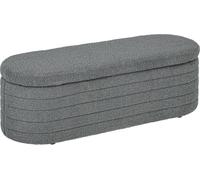HOMCOM Banquette Banc rembourré avec espace de rangement, aspect nounours, banquette lit avec pieds en bois, banquette coffre pour chambre, salon, couloir, gris clair