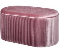 HOMCOM Banquette Banc rembourré avec espace de rangement Banc coffre pour salon style français velours élégant rose 81 x 40 x 41 cm