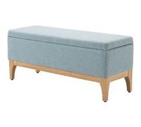 HomCom Banc de rangement scandinave, couvercle amovible, tissu lin, 110×39×45 cm, vert clair