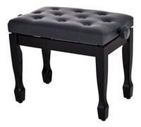 HomCom Banquette de piano réglable en hauteur bois siège rembourré PU revêtement synthétique noir