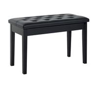 HOMCOM Banquette Tabouret siège pour Piano avec Coffre de Rangement Pied Bois Caoutchouc Assise capitonnée revêtement synthétique Noir