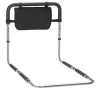 HOMCOM Barre d'appui Lit Barrière Lit Adulte 5 Hauteurs 87Lx51,5lx45-55H cm | Poignée Réglable, Barrière Sécurisée Protection, Pochette Rangement