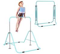 HOMCOM Barre Fixe de Gymnastique pour Enfants Pliante - Hauteur réglable de 88 à 128 cm - avec Base Triangulaire en Acier - Vert