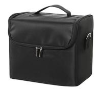 HOMCOM Beauty case de maquillage avec 4 compartiments amovibles, bandoulière et poignée, Noir
